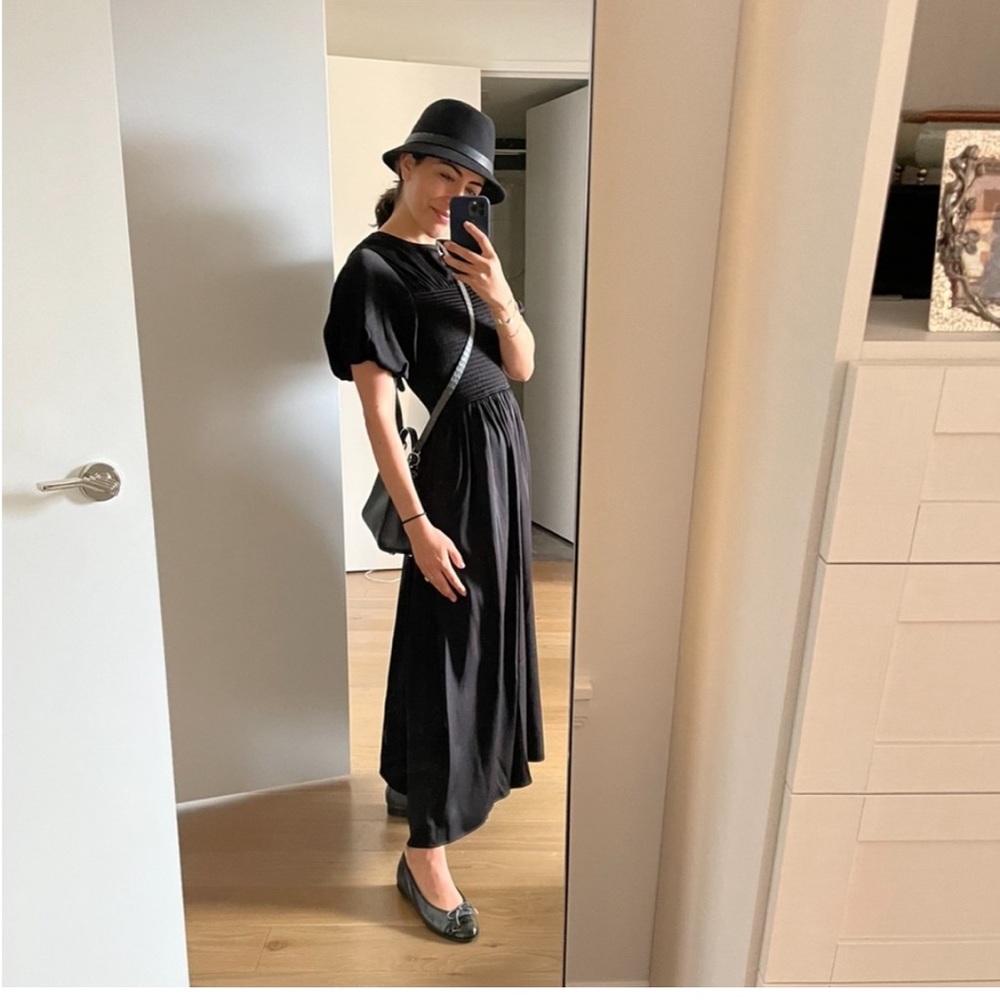La Ligne Smocked Crepe dress
